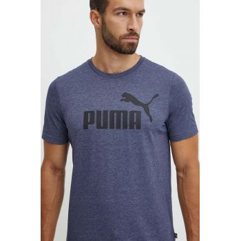 Puma tricou barbati, culoarea albastru marin, cu imprimeu, 586736