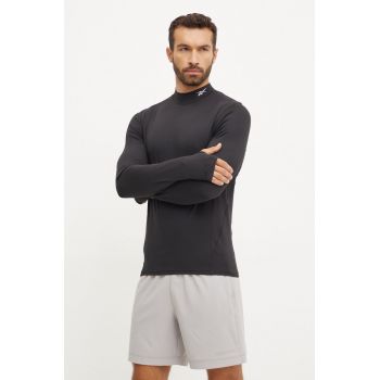 Reebok longsleeve barbati, culoarea negru, neted, 100070559