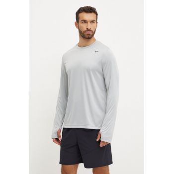 Reebok mânecă lungă de antrenament culoarea gri, neted, 100071041