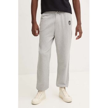 The Kooples pantaloni de trening din bumbac culoarea gri, melanj, HJOG29001K