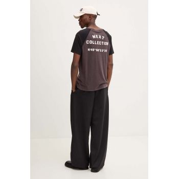 The Kooples tricou barbati, culoarea maro, cu imprimeu, HTSC29011K