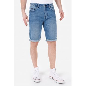 Bermude din denim cu aspect decolorat David