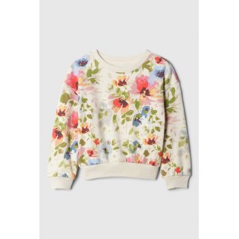 Bluza de trening cu maneci cazute si imprimeu floral