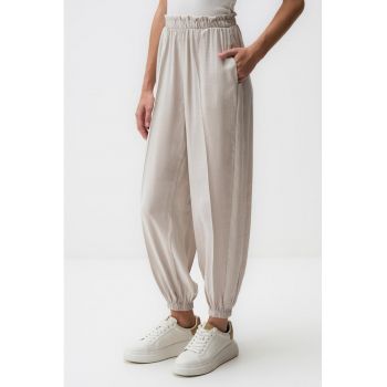 Pantaloni relaxed fit din amestec de modal