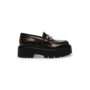 Pantofi loafer de piele ecologica cu aspect decolorat