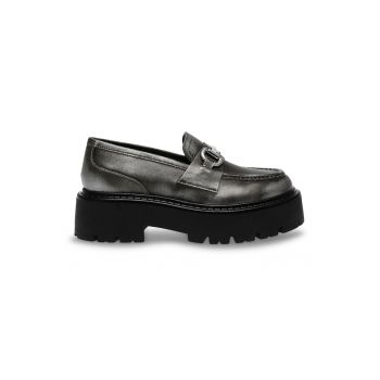 Pantofi loafer de piele ecologica cu aspect decolorat