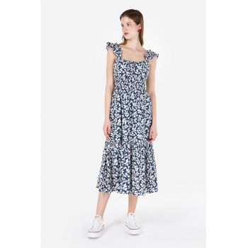 Rochie midi evazata cu imprimeu floral