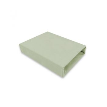 Cearceaf cu elastic MimiNu jerse 160x80 cm olive