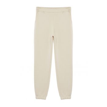 Pantaloni de trening din amestec de bumbac cu banda elastica in talie