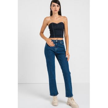 Top crop din denim