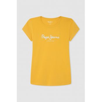 Tricou cu imprimeu logo stralucitor Hana