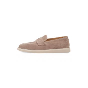 Pantofi loafer uni de piele intoarsa