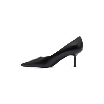 Pantofi stiletto de piele cu varf ascutit