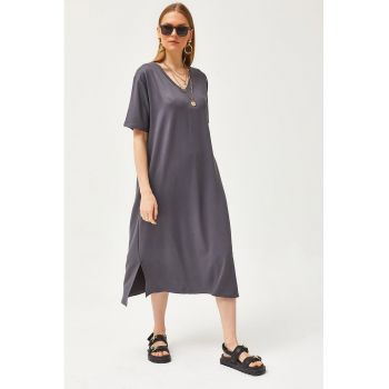 Rochie-tricou cu decolteu in V