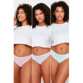 Set de chiloti tanga plus size de bumbac - 3 perechi