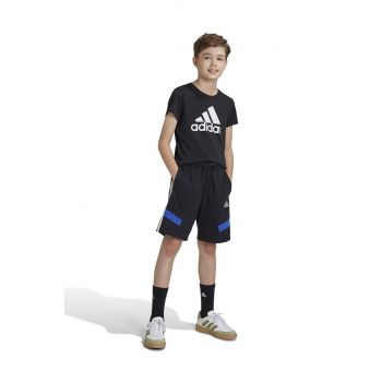 adidas pantaloni scurți din bumbac pentru copii B SH CB culoarea negru, cu imprimeu, talie reglabila, JE0315