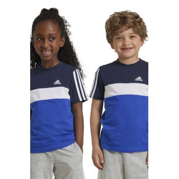 adidas tricou de bumbac pentru copii LK 3S TIB T culoarea albastru marin, modelator, JF2647