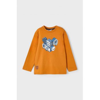 Mayoral longsleeve din bumbac pentru copii culoarea portocaliu, cu imprimeu, 4059