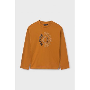 Mayoral longsleeve din bumbac pentru copii culoarea portocaliu, cu imprimeu, 842