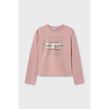 Mayoral longsleeve din bumbac pentru copii culoarea roz, 830