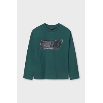 Mayoral longsleeve din bumbac pentru copii culoarea verde, cu imprimeu, 7088