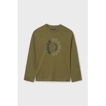 Mayoral longsleeve din bumbac pentru copii culoarea verde, cu imprimeu, 842