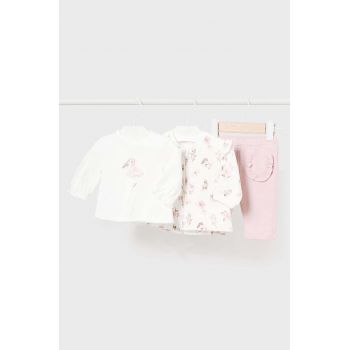 Mayoral Newborn compleu bebe 3-pack culoarea roz, 2610