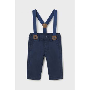 Mayoral Newborn pantaloni bebe culoarea albastru marin, neted, 2521