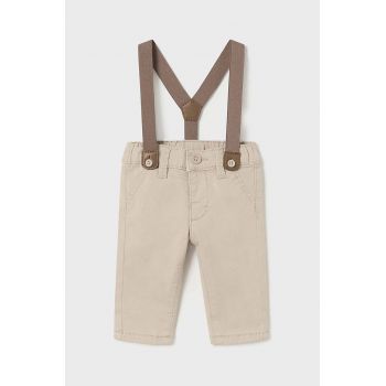 Mayoral Newborn pantaloni bebe culoarea bej, neted, 2521