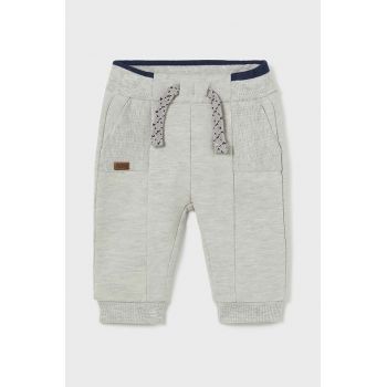 Mayoral Newborn pantaloni de trening pentru bebeluși culoarea gri, neted, 2526