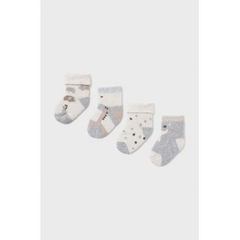 Mayoral Newborn sosete bebe 4-pack culoarea gri, 9759