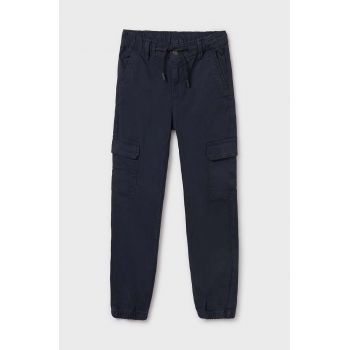 Mayoral pantaloni copii cargo broken culoarea albastru marin, neted, 7541