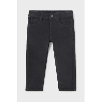 Mayoral pantaloni de bumbac pentru copii sztruks slim fit basi culoarea gri, neted, 502