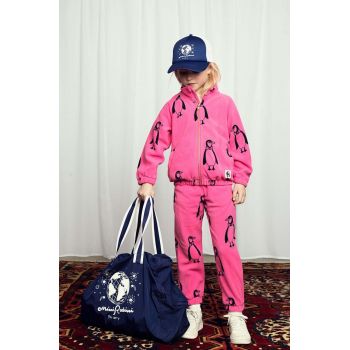 Mini Rodini pantaloni de trening pentru copii Penguin culoarea roz, modelator, 1100009228