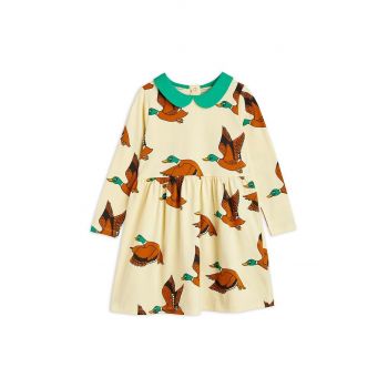 Mini Rodini rochie fete Ducks culoarea galben, mini, evazati, 2275012123