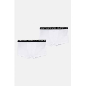 United Colors of Benetton boxeri copii 2-pack culoarea alb, 3OP80X230