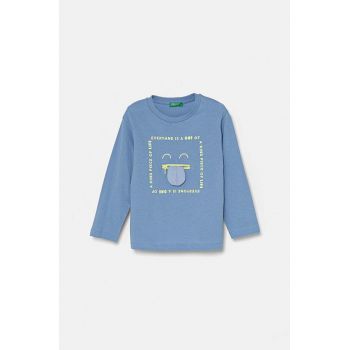 United Colors of Benetton longsleeve din bumbac pentru copii cu imprimeu, 3I1XG10FP