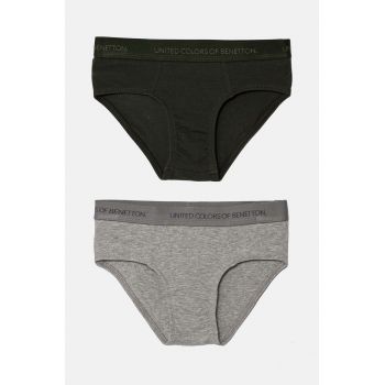 United Colors of Benetton slip copii 2-pack culoarea gri