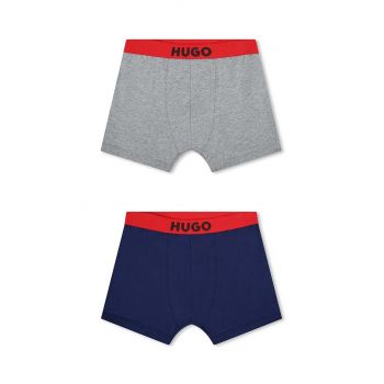 HUGO boxeri copii 2-pack culoarea gri, G00256