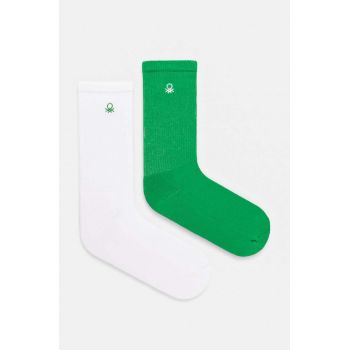 United Colors of Benetton sosete copii 2-pack culoarea verde, 6AO30702A