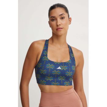 adidas Performance sutien sport x FARM Rio culoarea albastru marin, modelator, JE4030