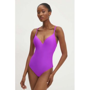 Answear Lab costum de baie dintr-o bucată culoarea violet, cupa rigidizata