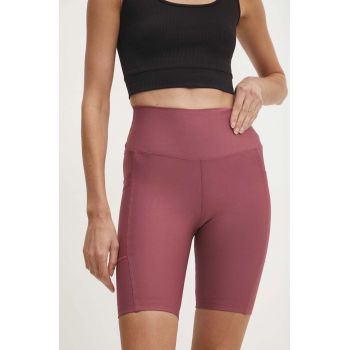 Answear Lab pantaloni scurti femei, culoarea roz, neted, high waist