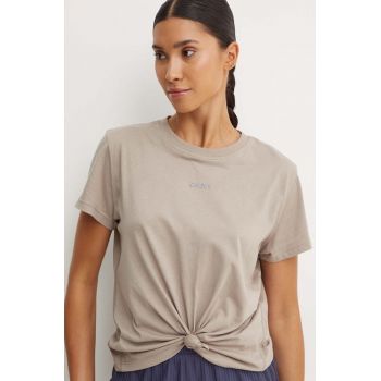 Dkny tricou din bumbac femei, culoarea maro, DP4T9994