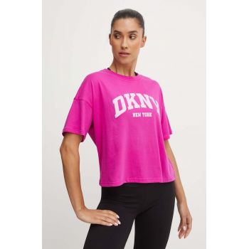 Dkny tricou din bumbac femei, culoarea roz, DP4T9945