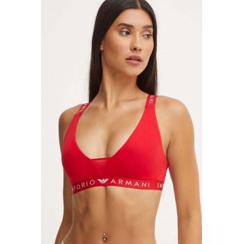 Emporio Armani Underwear sutien culoarea rosu, neted, 164866 4F227