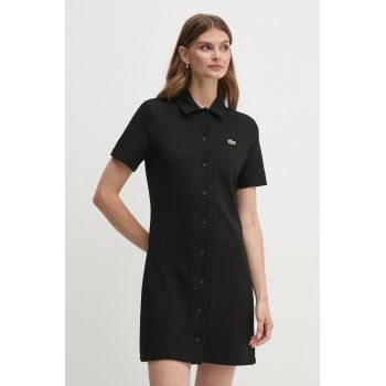 Lacoste rochie culoarea negru, mini, drept