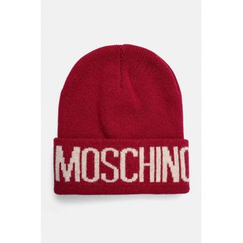 Moschino caciula din amestec de lana culoarea rosu, din tricot gros, M5672 60102