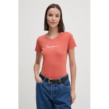 Pepe Jeans tricou NEW VIRGINIA SS N femei, culoarea portocaliu, PL505202