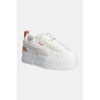 Puma sneakers din piele Mayze Mix Wns culoarea alb